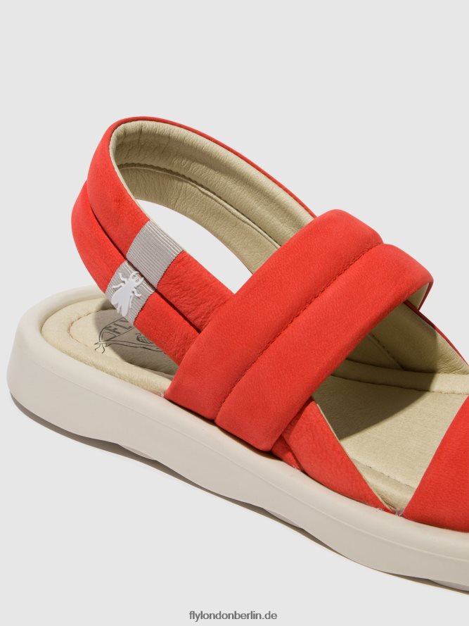 Frauen Fly London Teufelsrot Slingback-Sandalen tofy941 DP8RD8459
