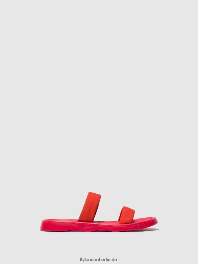 Frauen Fly London Teufelsrot flache Sandalen taja872 DP8RD8555