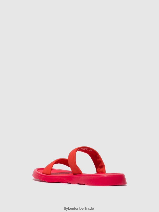 Frauen Fly London Teufelsrot flache Sandalen taja872 DP8RD8555