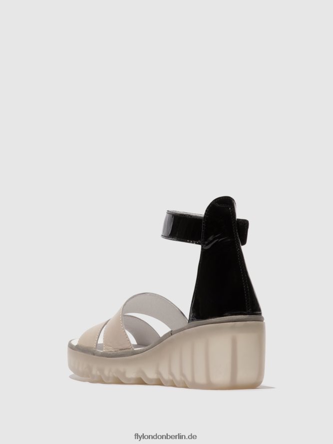 Frauen Fly London Wolke/Schwarz Riemchensandalen bono290 DP8RD8427