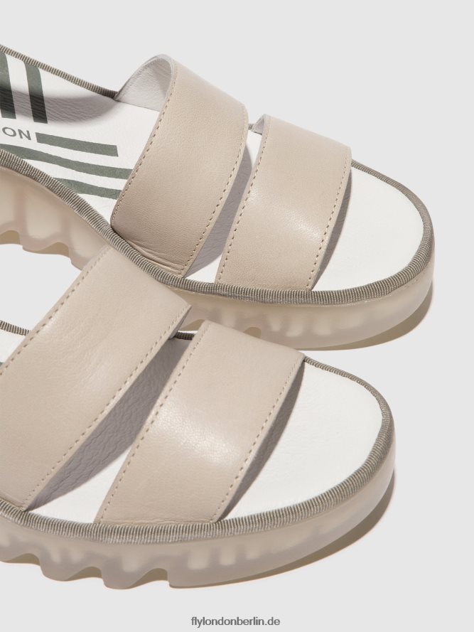 Frauen Fly London Wolke/Schwarz Riemchensandalen bono290 DP8RD8427