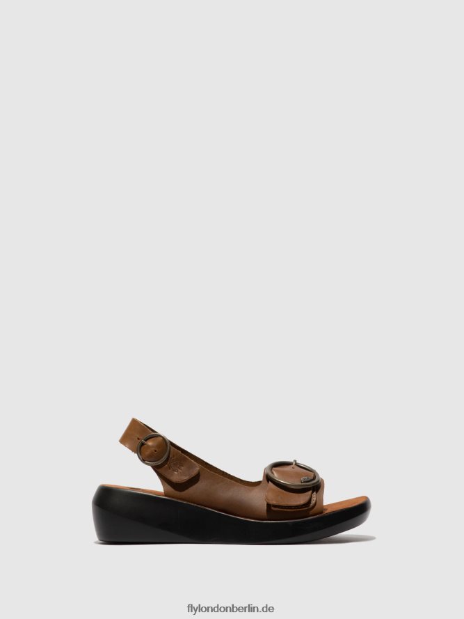 Frauen Fly London Zaumkamel Slingback-Sandalen berk754 DP8RD8602