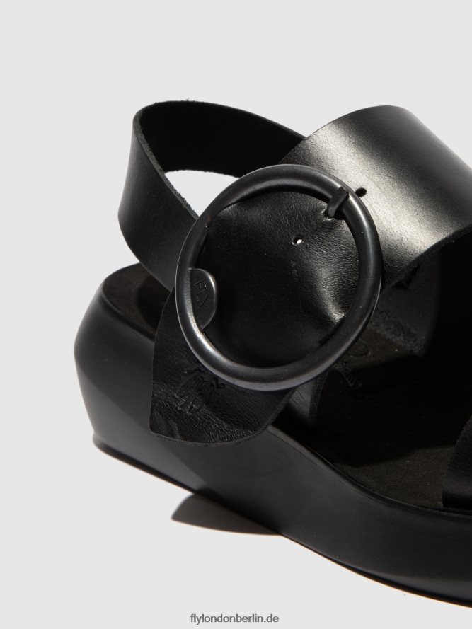 Frauen Fly London Zaumzeug schwarz Schnallensandalen bani739 DP8RD8611