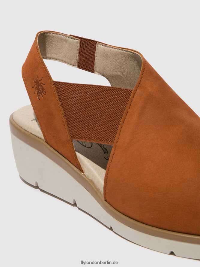 Frauen Fly London bräunen elastische Sandalen nily940 DP8RD8475