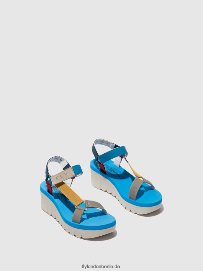 Frauen Fly London cupido multi (azurblau) Sandalen mit Klettverschluss yefa726 DP8RD8598