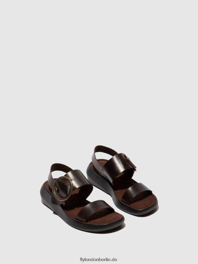 Frauen Fly London dunkelbraun Slingback-Sandalen bani739 DP8RD8468