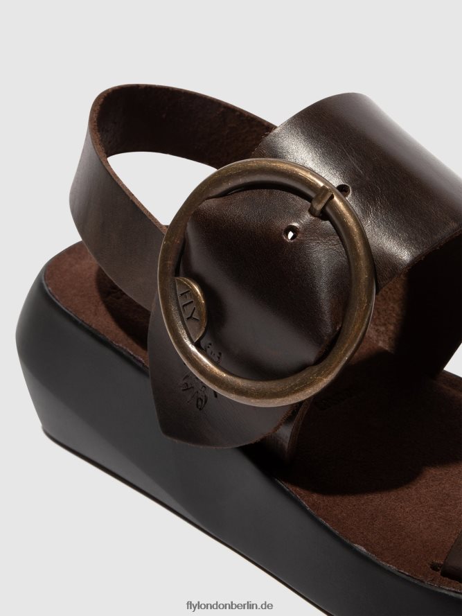 Frauen Fly London dunkelbraun Slingback-Sandalen bani739 DP8RD8468