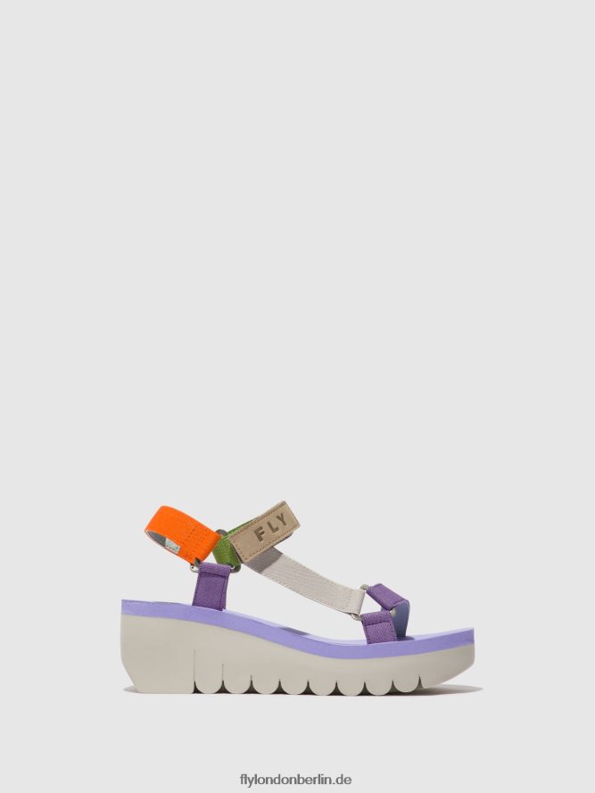 Frauen Fly London mehrfarbig (Viola) Sandalen mit Klettverschluss yefa726 DP8RD8395