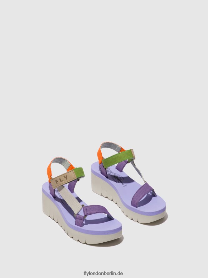 Frauen Fly London mehrfarbig (Viola) Sandalen mit Klettverschluss yefa726 DP8RD8395