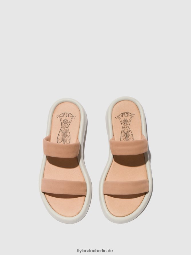 Frauen Fly London nacktes Rosa flache Sandalen taja872 DP8RD8556