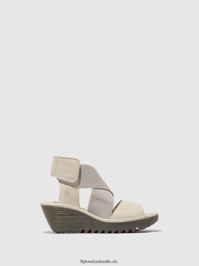 Frauen Fly London nicht-gerade weiss Crossover-Sandalen yuba385 DP8RD8558