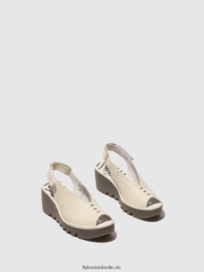 Frauen Fly London nicht-gerade weiss Slingback-Sandalen baye386 DP8RD8572