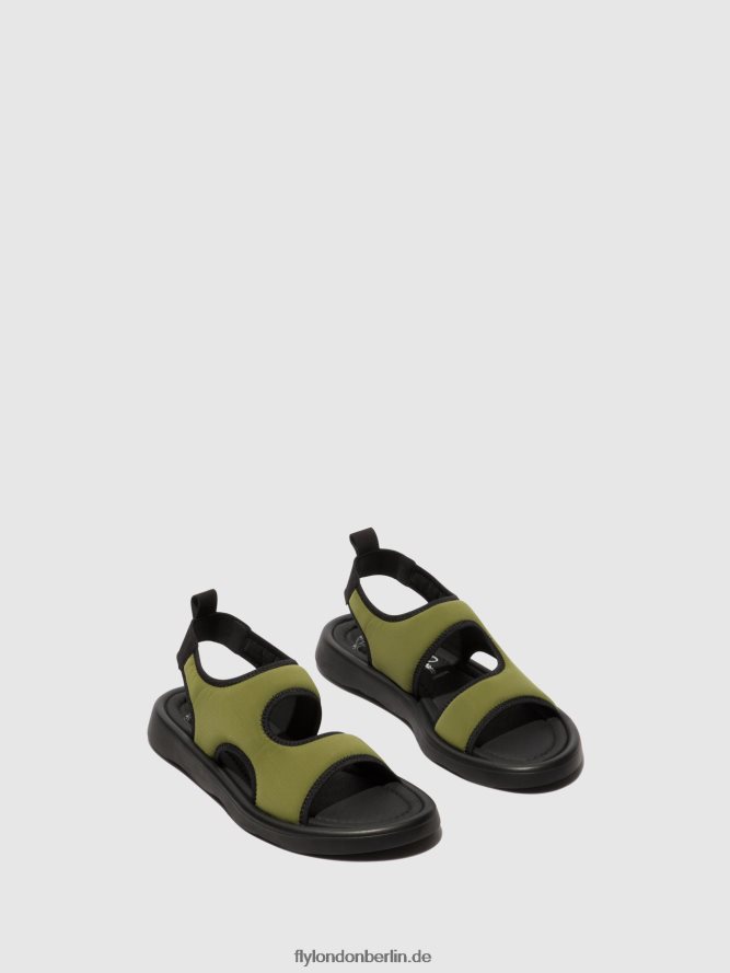 Frauen Fly London oliv/schwarz Slingback-Sandalen treq930 DP8RD8451