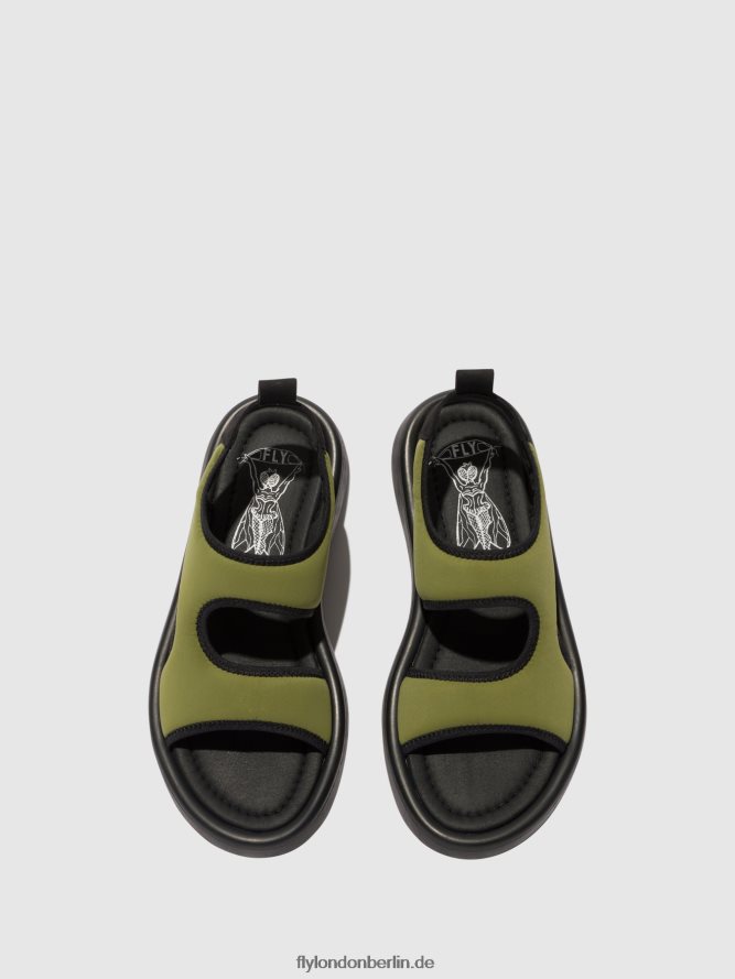 Frauen Fly London oliv/schwarz Slingback-Sandalen treq930 DP8RD8451