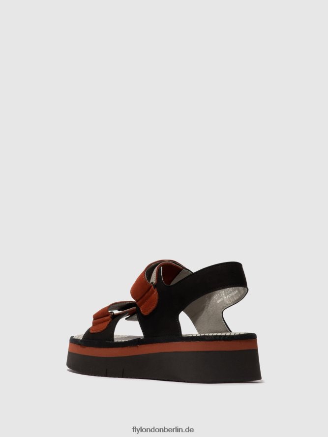 Frauen Fly London schwarz/ziegelstein Slingback-Sandalen cori377 DP8RD8576