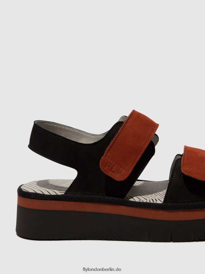 Frauen Fly London schwarz/ziegelstein Slingback-Sandalen cori377 DP8RD8576