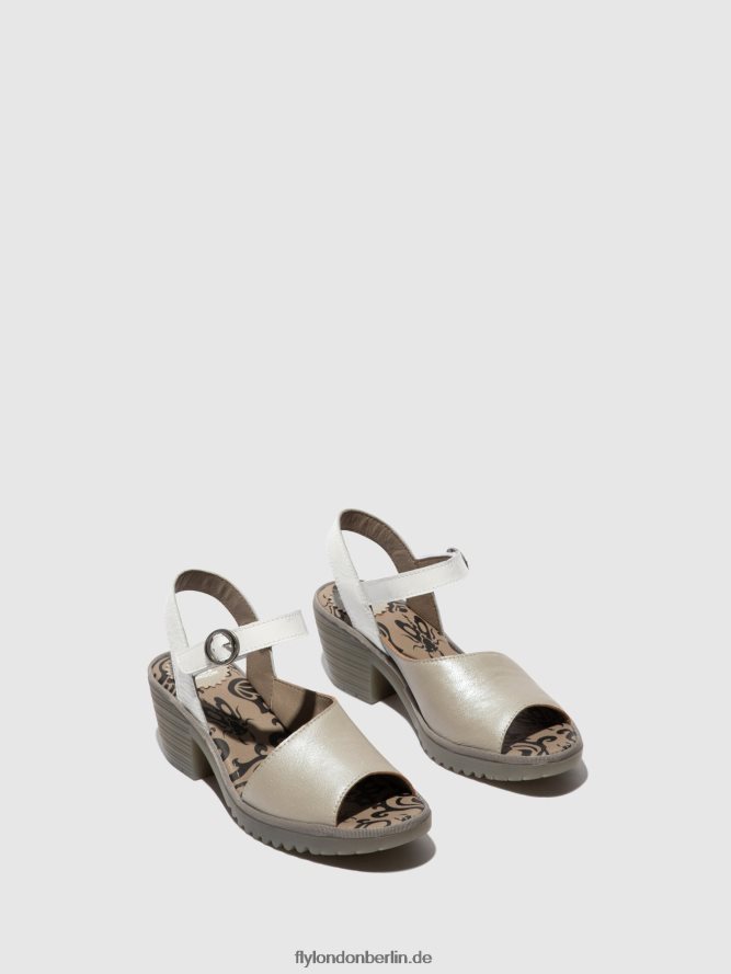 Frauen Fly London silber/offwhite Slingback-Sandalen wely439 DP8RD8444
