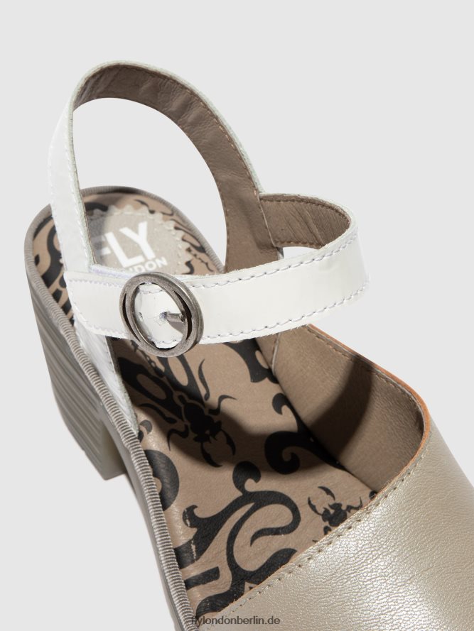 Frauen Fly London silber/offwhite Slingback-Sandalen wely439 DP8RD8444