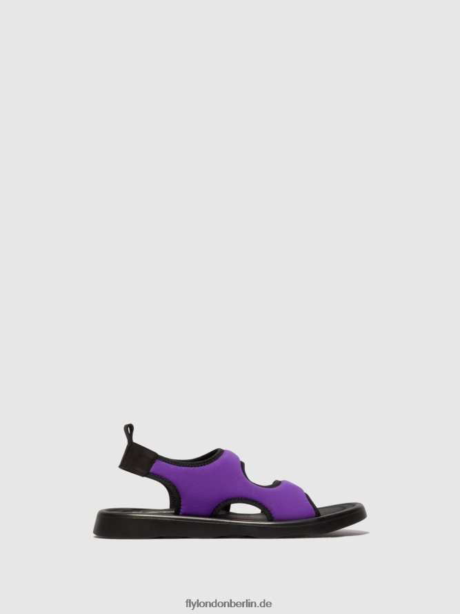 Frauen Fly London viola/schwarz Slingback-Sandalen treq930 DP8RD8452