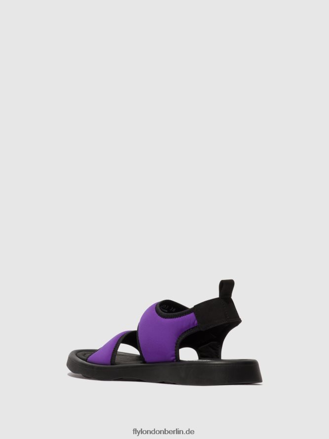 Frauen Fly London viola/schwarz Slingback-Sandalen treq930 DP8RD8452