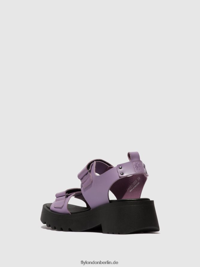 Frauen Fly London violett Klettsandalen meka857 DP8RD8393