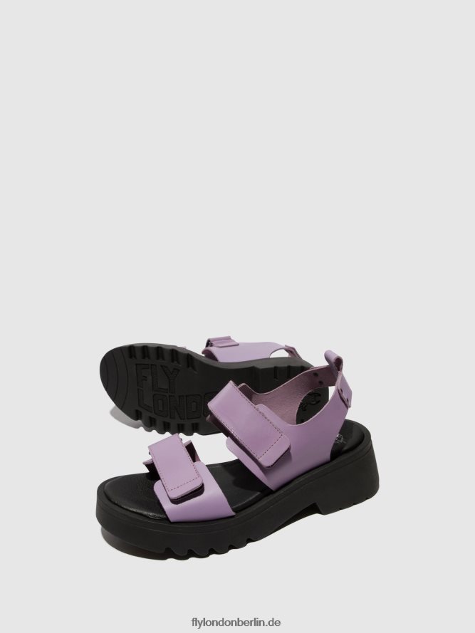 Frauen Fly London violett Klettsandalen meka857 DP8RD8393