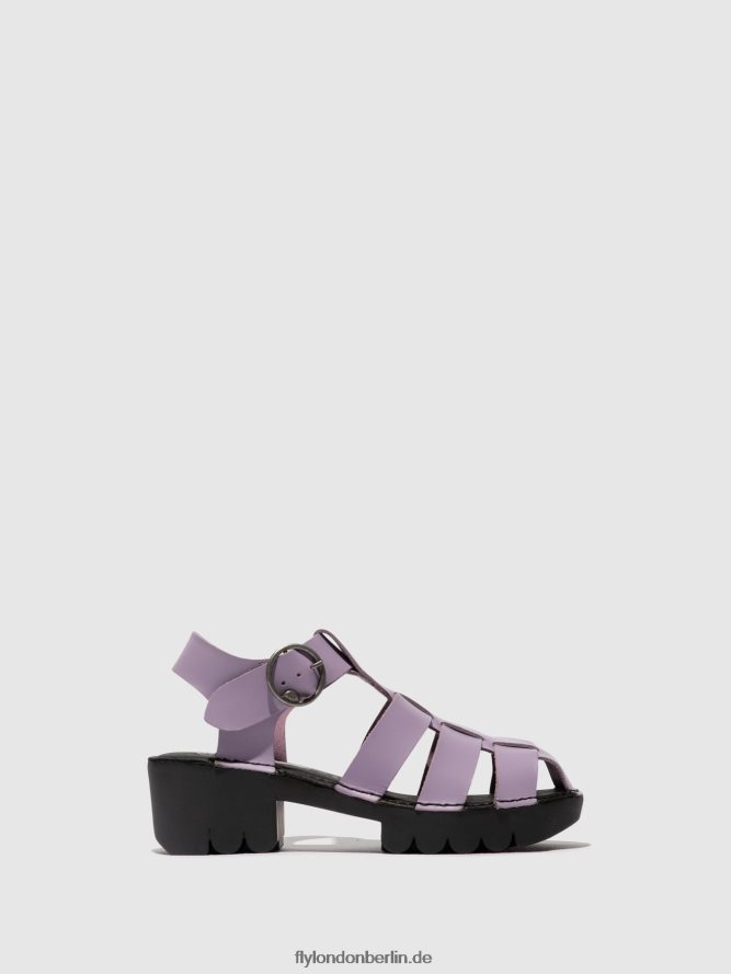 Frauen Fly London violett T-Riemen-Sandalen emme511 DP8RD8407