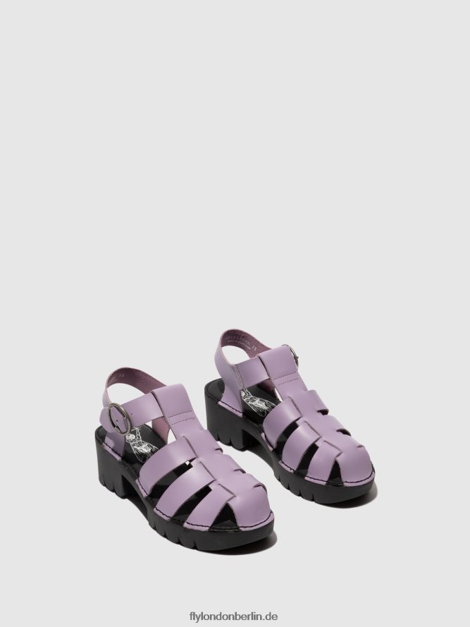 Frauen Fly London violett T-Riemen-Sandalen emme511 DP8RD8407