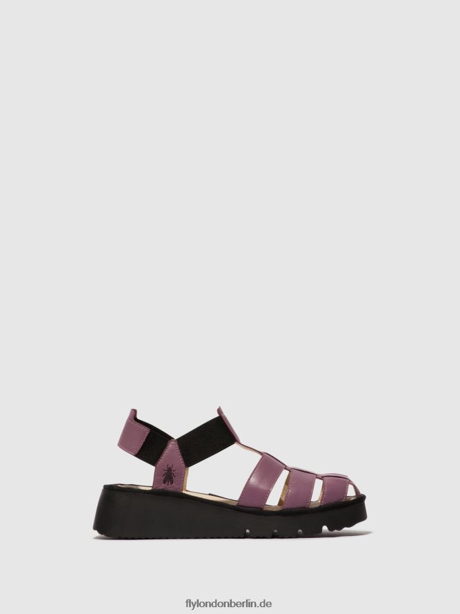 Frauen Fly London violett T-Riemen-Sandalen pefi429 DP8RD8406