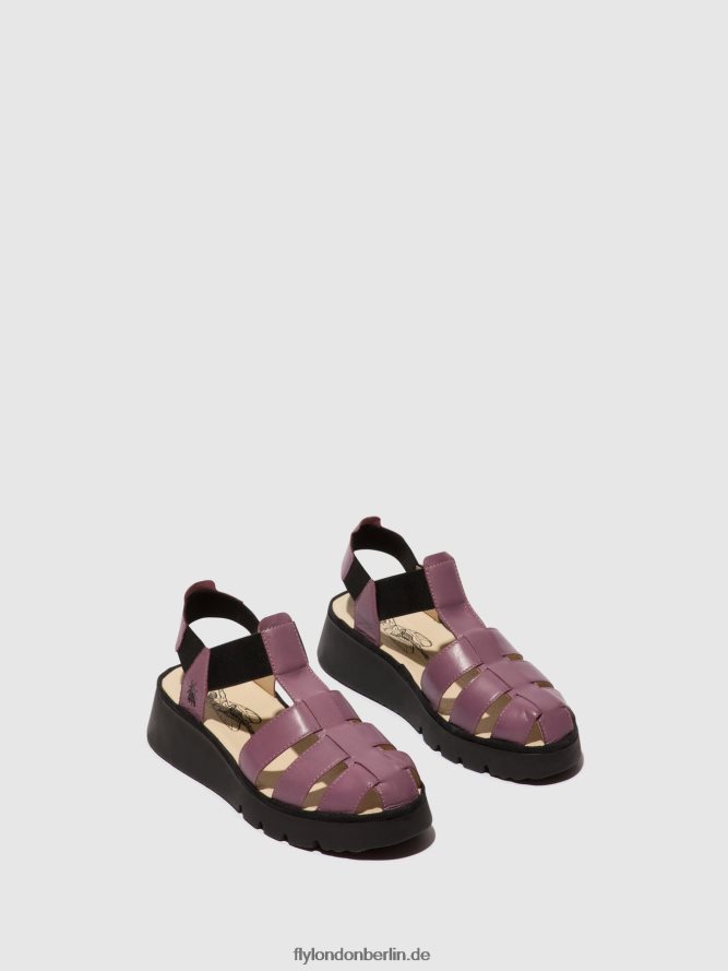 Frauen Fly London violett T-Riemen-Sandalen pefi429 DP8RD8406