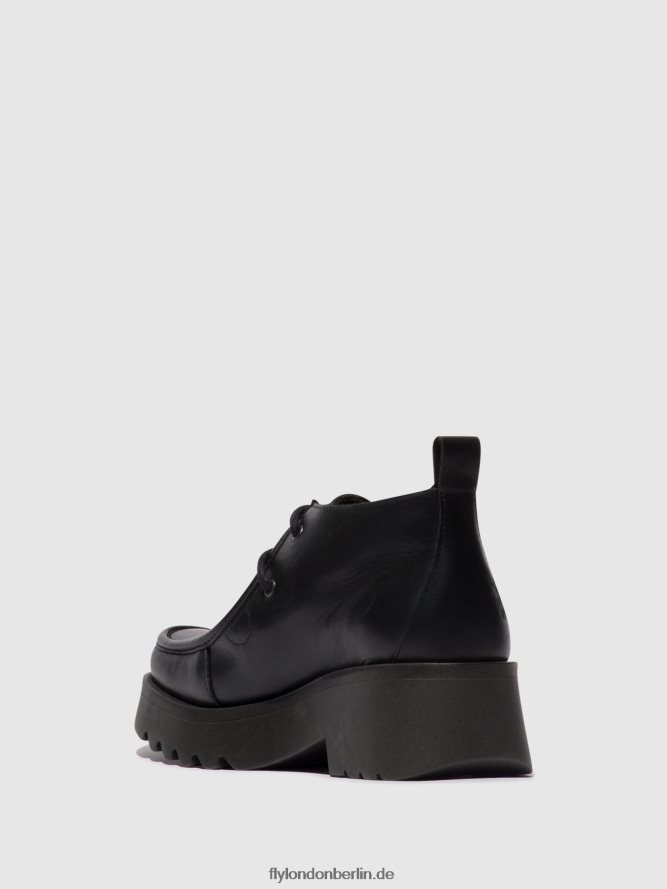 Frauen Fly London Schwarz Schnürschuhe megg90 DP8RD8680