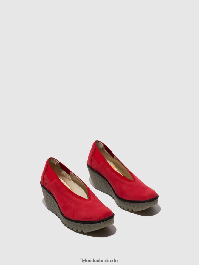 Frauen Fly London Lippenstift rot Slip-On-Schuhe yoza438 DP8RD8625