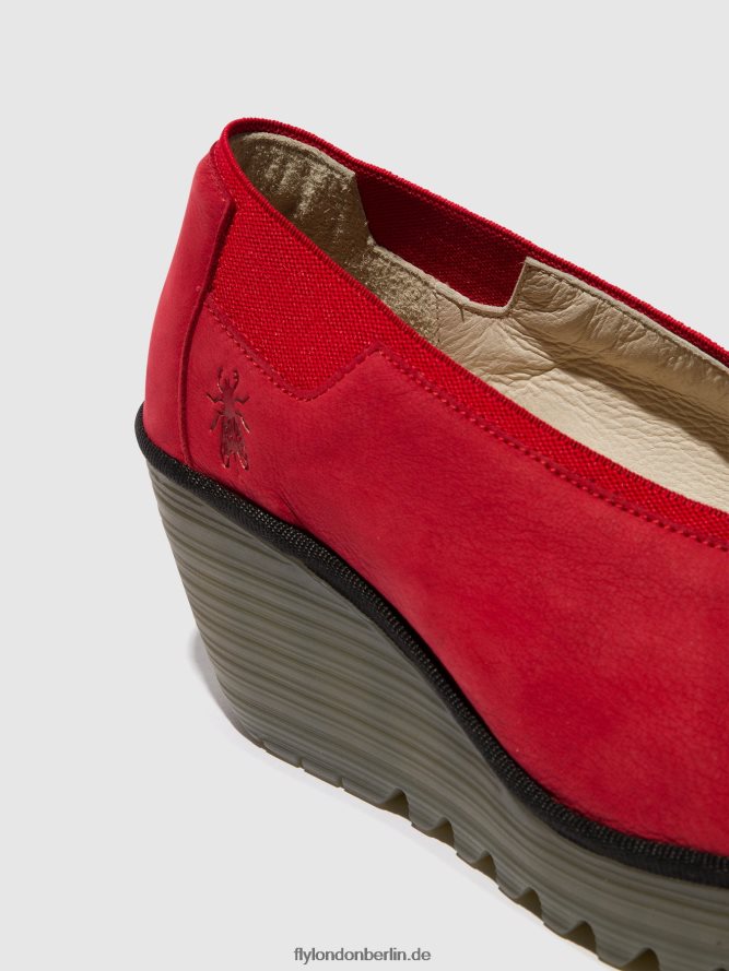 Frauen Fly London Lippenstift rot Slip-On-Schuhe yoza438 DP8RD8625