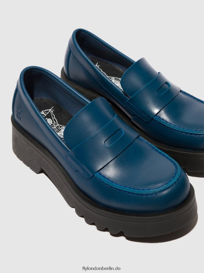 Frauen Fly London Blau Loafer Schuhe moat948 DP8RD8652