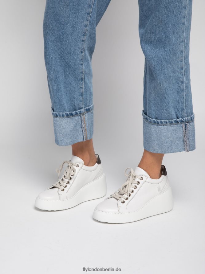 Frauen Fly London Brito weiß Schnürsneaker dile450 DP8RD8768
