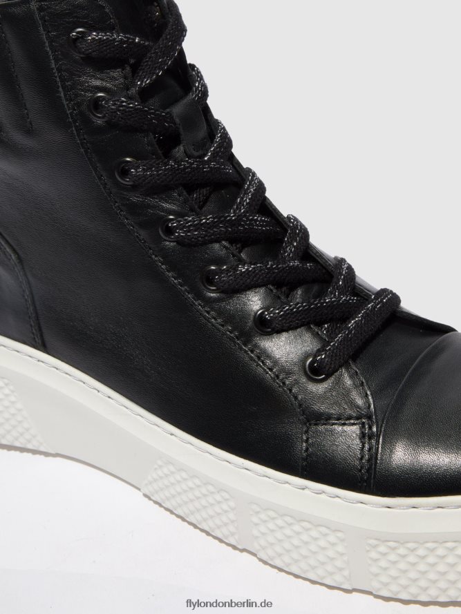 Frauen Fly London Dublin Black (weiße Sohle) Schnürsneaker erby484 DP8RD8764