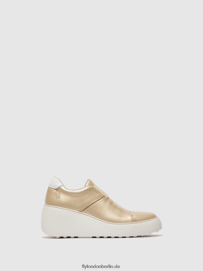 Frauen Fly London Gold elastische turnschuhe dito581 DP8RD8731