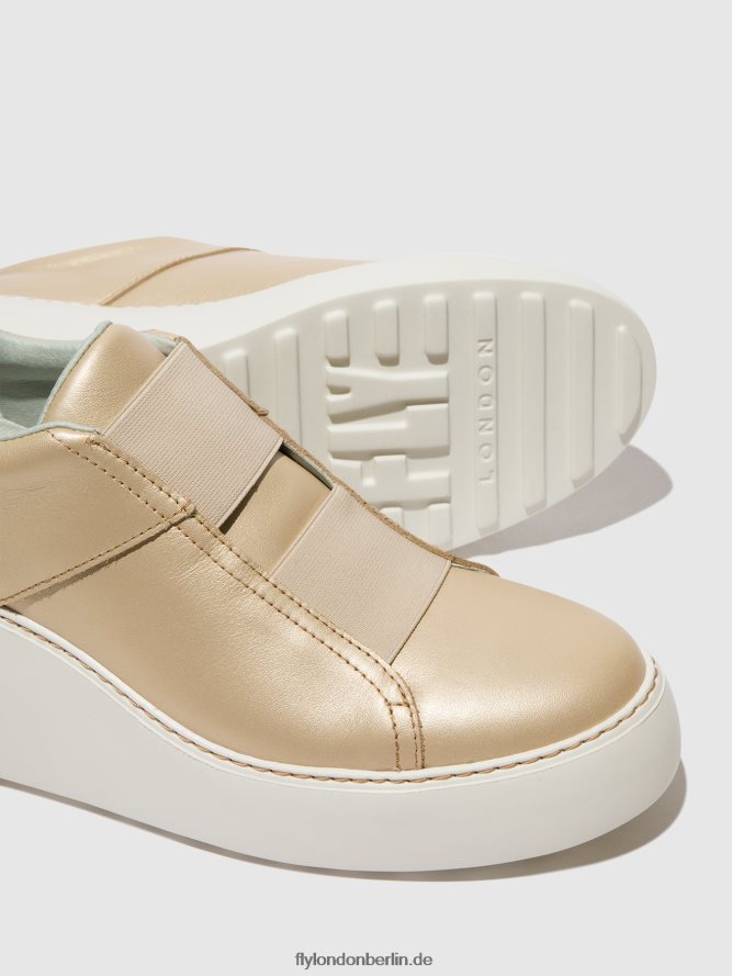 Frauen Fly London Gold elastische turnschuhe dito581 DP8RD8731