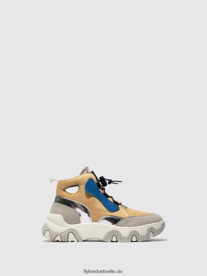 Frauen Fly London Pfirsich High-Top-Sneaker feny633 DP8RD8747