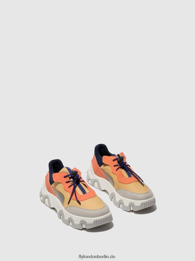 Frauen Fly London Pfirsich elastische turnschuhe fian634 DP8RD8750