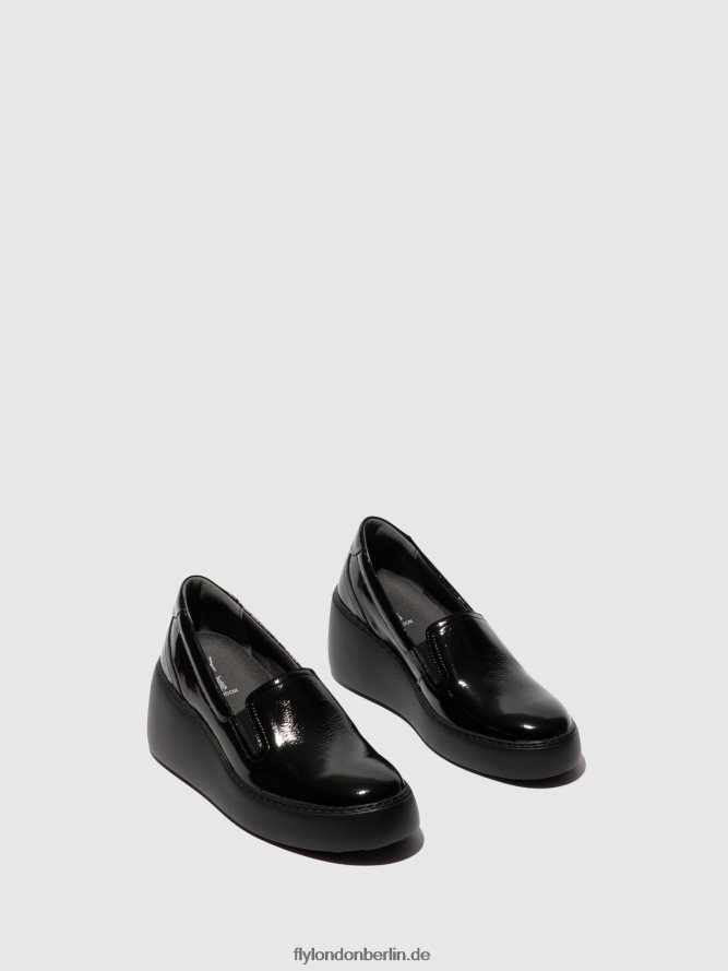 Frauen Fly London Schwarz Slip-on-Sneaker deca459 DP8RD8746