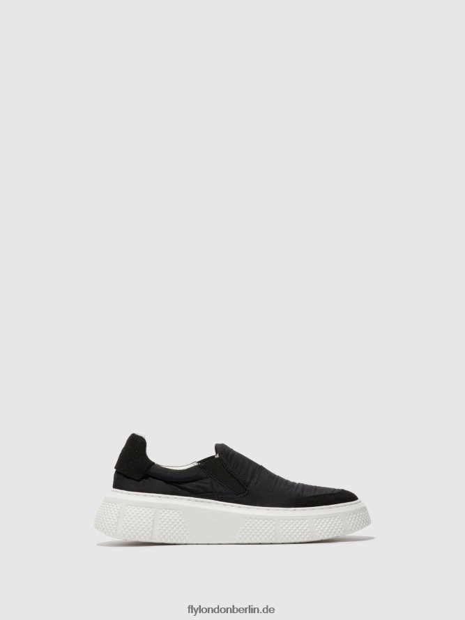 Frauen Fly London Schwarz Slip-on-Sneaker elin509 DP8RD8752