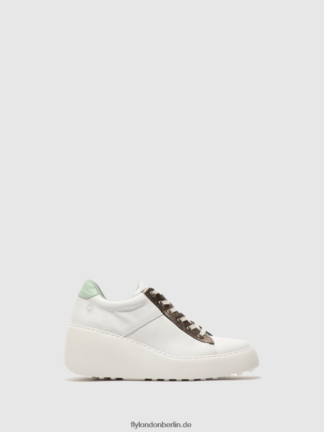 Frauen Fly London Weiß/Bronzegraphit/Mint Schnürsneaker delf580 DP8RD8722