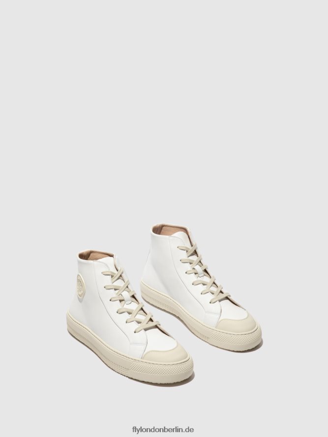 Frauen Fly London Weiss High-Top-Sneaker topy586 DP8RD8729