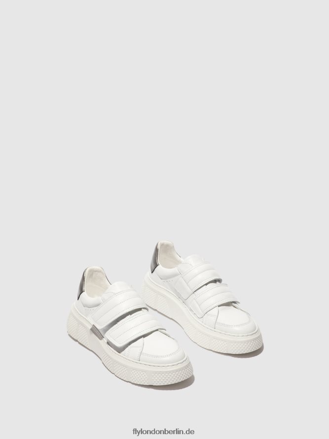 Frauen Fly London Weiss Klett-Sneaker edda513 DP8RD8756