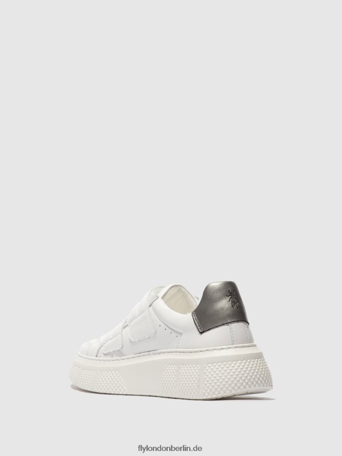 Frauen Fly London Weiss Klett-Sneaker edda513 DP8RD8756