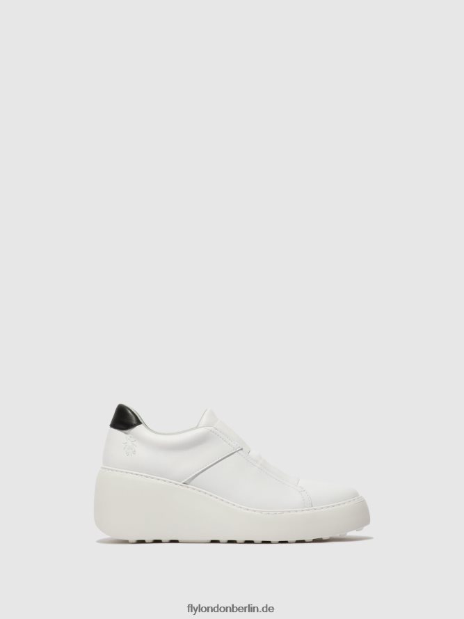 Frauen Fly London Weiss elastische turnschuhe dito581 DP8RD8732