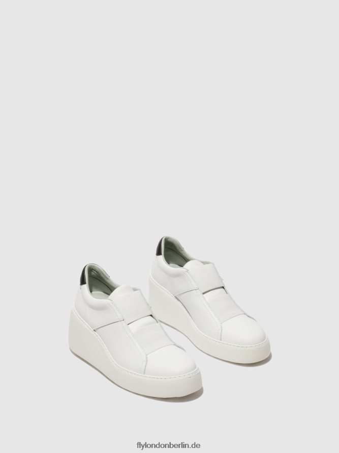 Frauen Fly London Weiss elastische turnschuhe dito581 DP8RD8732
