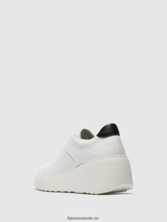 Frauen Fly London Weiss elastische turnschuhe dito581 DP8RD8732
