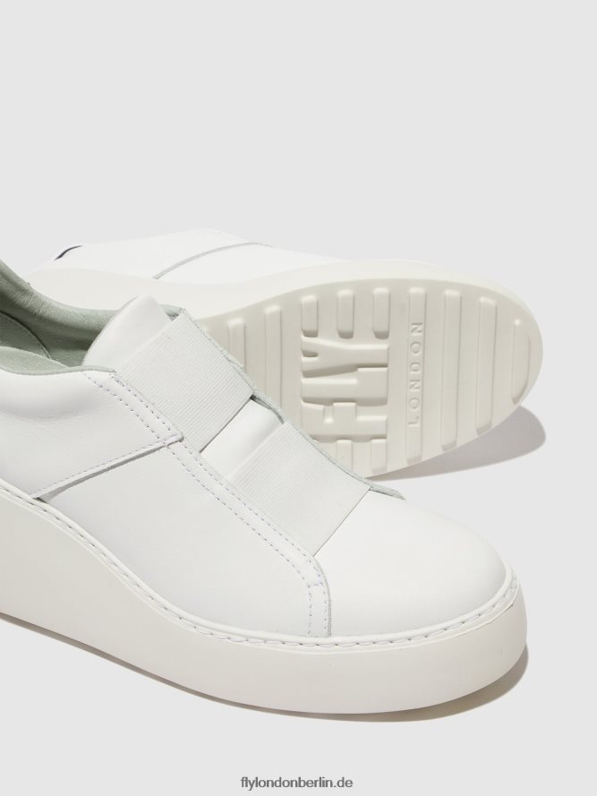 Frauen Fly London Weiss elastische turnschuhe dito581 DP8RD8732